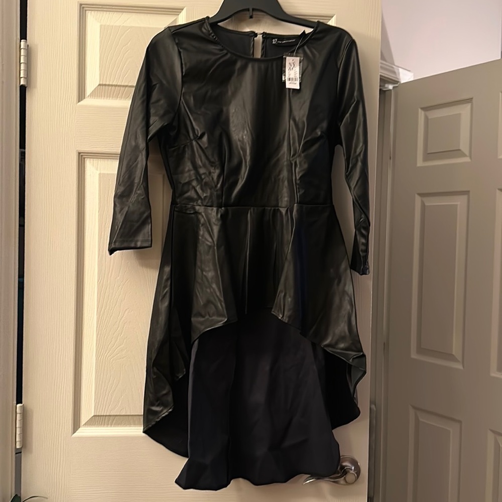 Black Leather High-Low Top